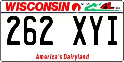 WI license plate 262XYI