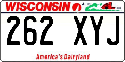 WI license plate 262XYJ