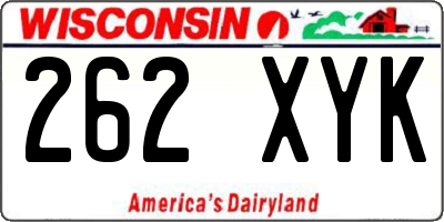 WI license plate 262XYK