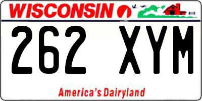 WI license plate 262XYM