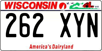 WI license plate 262XYN