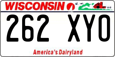 WI license plate 262XYO