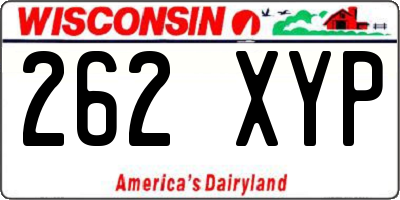 WI license plate 262XYP