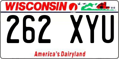 WI license plate 262XYU