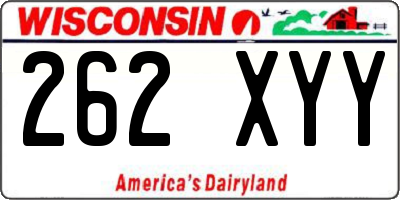 WI license plate 262XYY