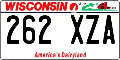 WI license plate 262XZA