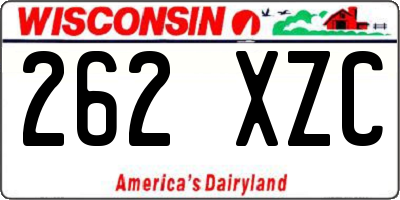 WI license plate 262XZC