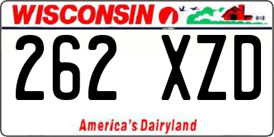 WI license plate 262XZD