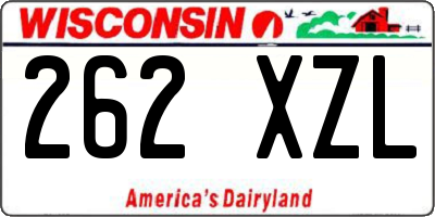 WI license plate 262XZL