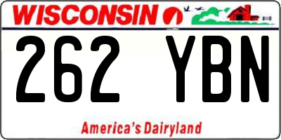 WI license plate 262YBN