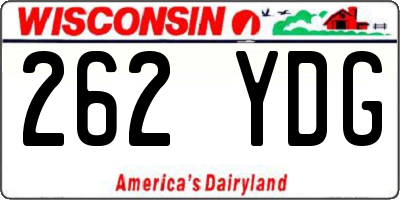 WI license plate 262YDG