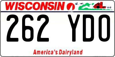 WI license plate 262YDO