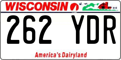 WI license plate 262YDR