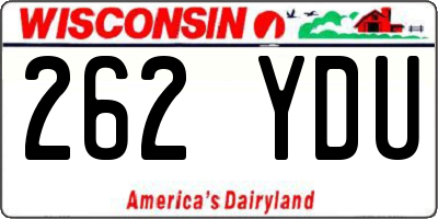 WI license plate 262YDU