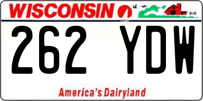 WI license plate 262YDW