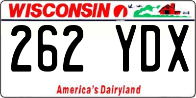 WI license plate 262YDX