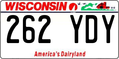 WI license plate 262YDY