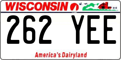 WI license plate 262YEE