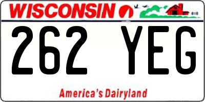WI license plate 262YEG