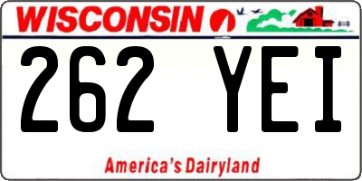 WI license plate 262YEI