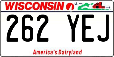 WI license plate 262YEJ