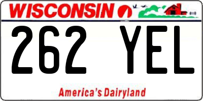 WI license plate 262YEL