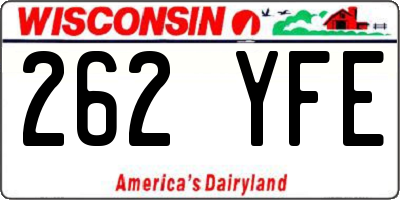 WI license plate 262YFE