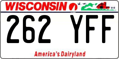 WI license plate 262YFF