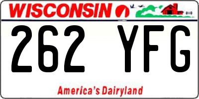 WI license plate 262YFG
