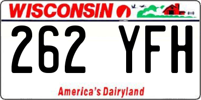 WI license plate 262YFH