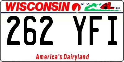 WI license plate 262YFI