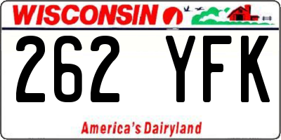 WI license plate 262YFK