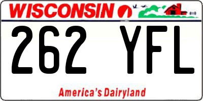 WI license plate 262YFL
