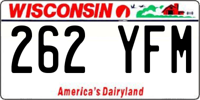WI license plate 262YFM
