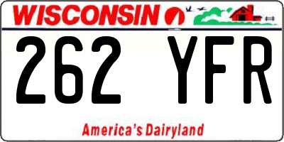 WI license plate 262YFR