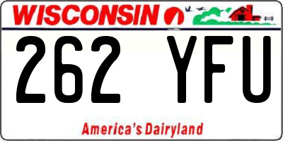 WI license plate 262YFU