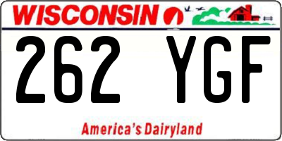 WI license plate 262YGF