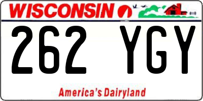 WI license plate 262YGY