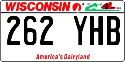 WI license plate 262YHB