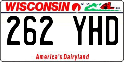 WI license plate 262YHD