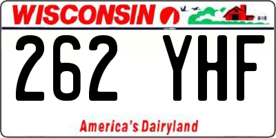 WI license plate 262YHF