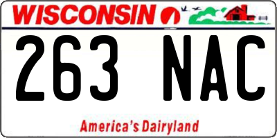 WI license plate 263NAC