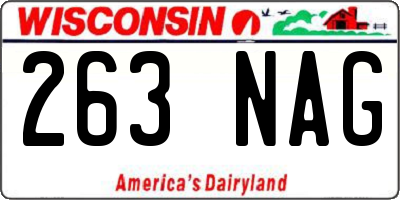 WI license plate 263NAG