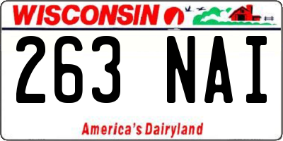 WI license plate 263NAI
