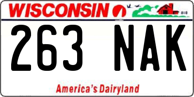 WI license plate 263NAK