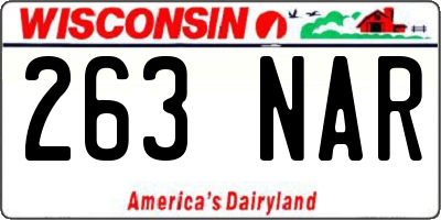 WI license plate 263NAR