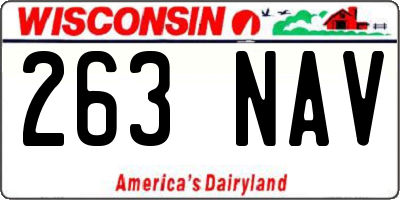 WI license plate 263NAV