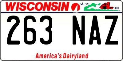 WI license plate 263NAZ
