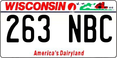WI license plate 263NBC