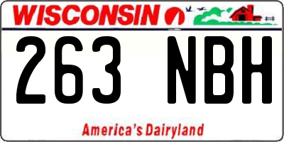 WI license plate 263NBH